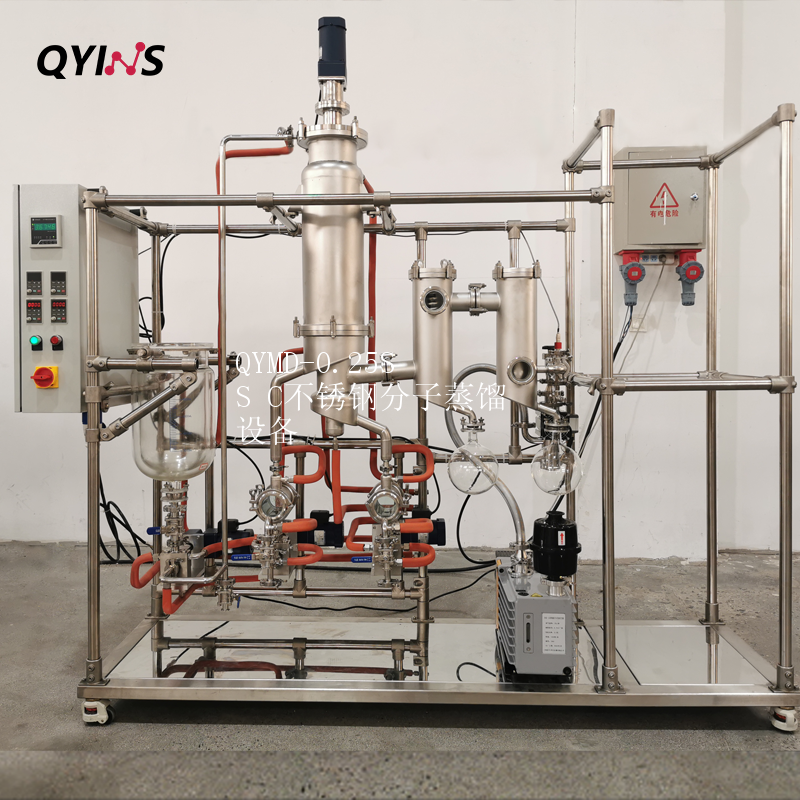小中试连续进出料  0.25 0.35平方不锈钢分子蒸馏设备