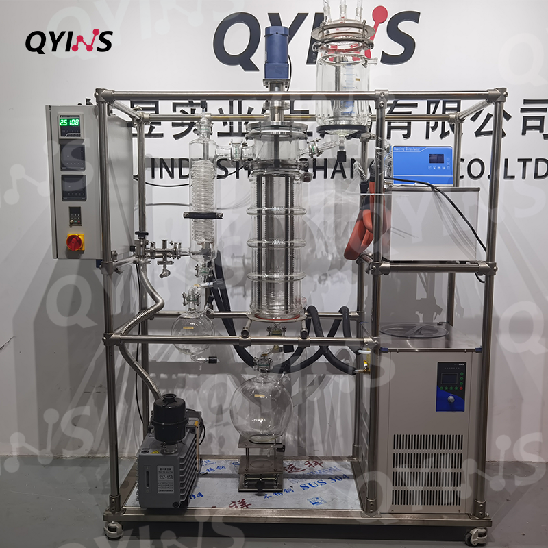 可定制全夹套玻璃薄膜蒸发器0.35平方棕榈油分离提取