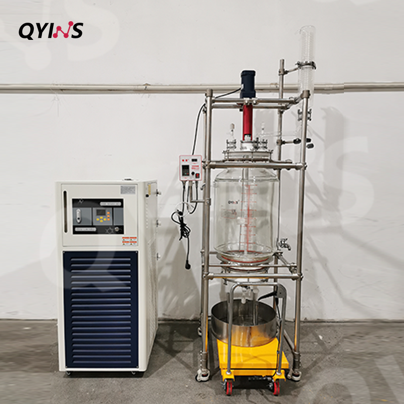 液压升降回流玻璃固相合成釜100L
