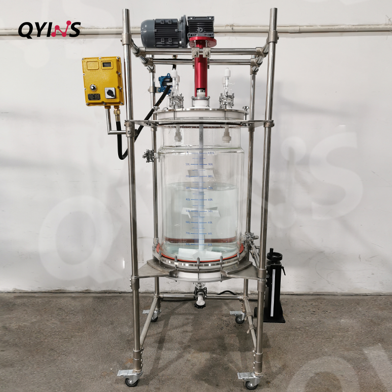 加大法兰夹套全包玻璃固相合成釜100L