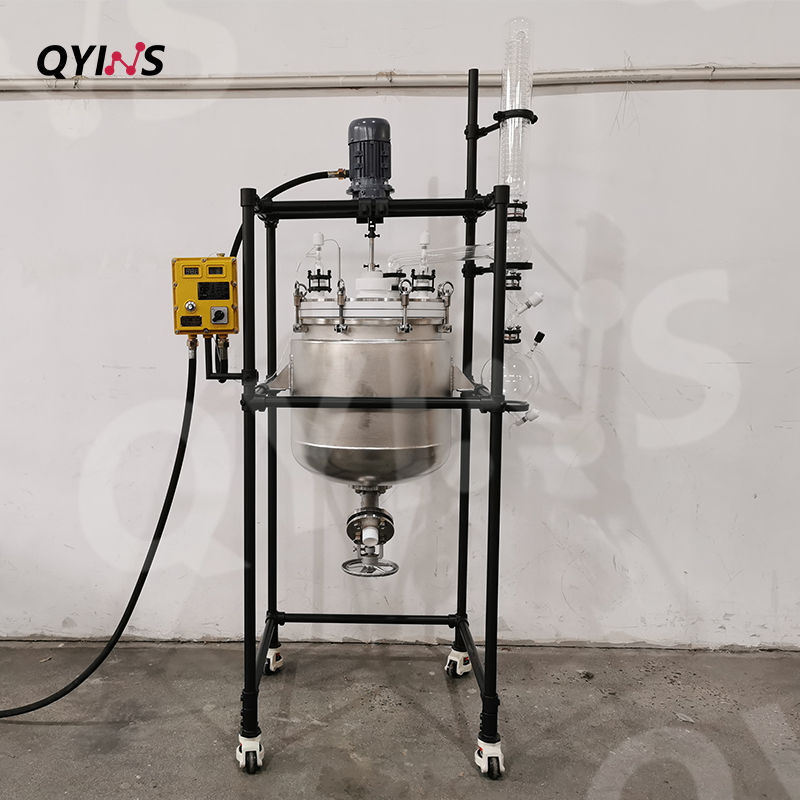 防腐耐酸双层不锈钢反应釜20L、30L、50L