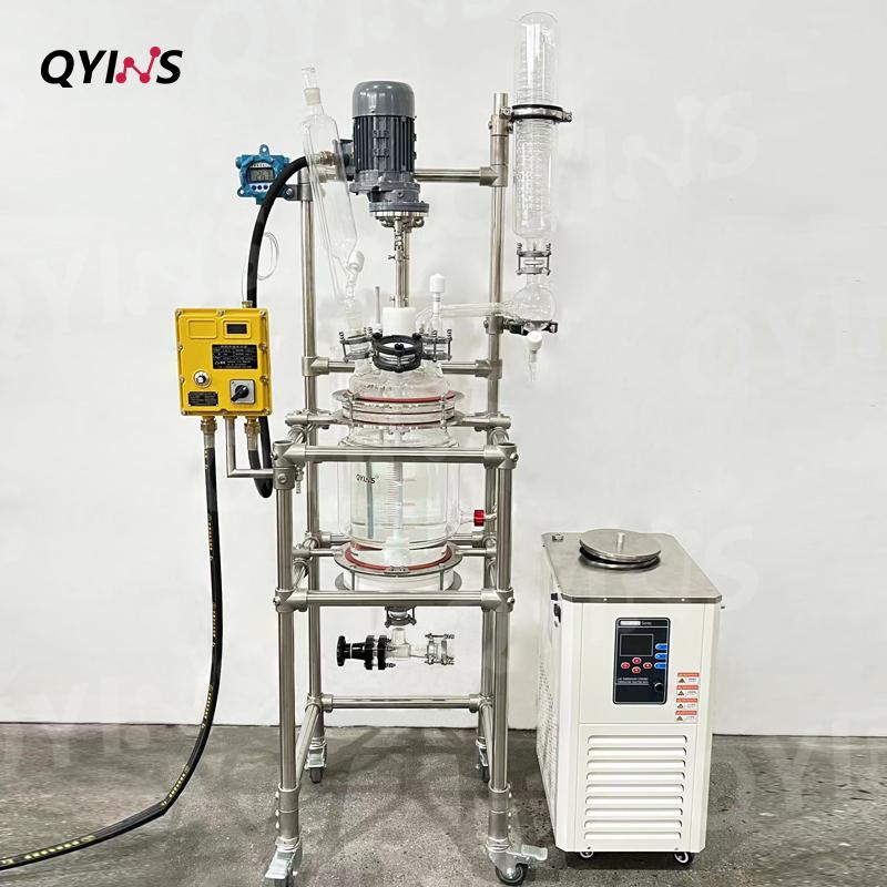 抽滤回流玻璃固相合成釜10L过滤反应釜