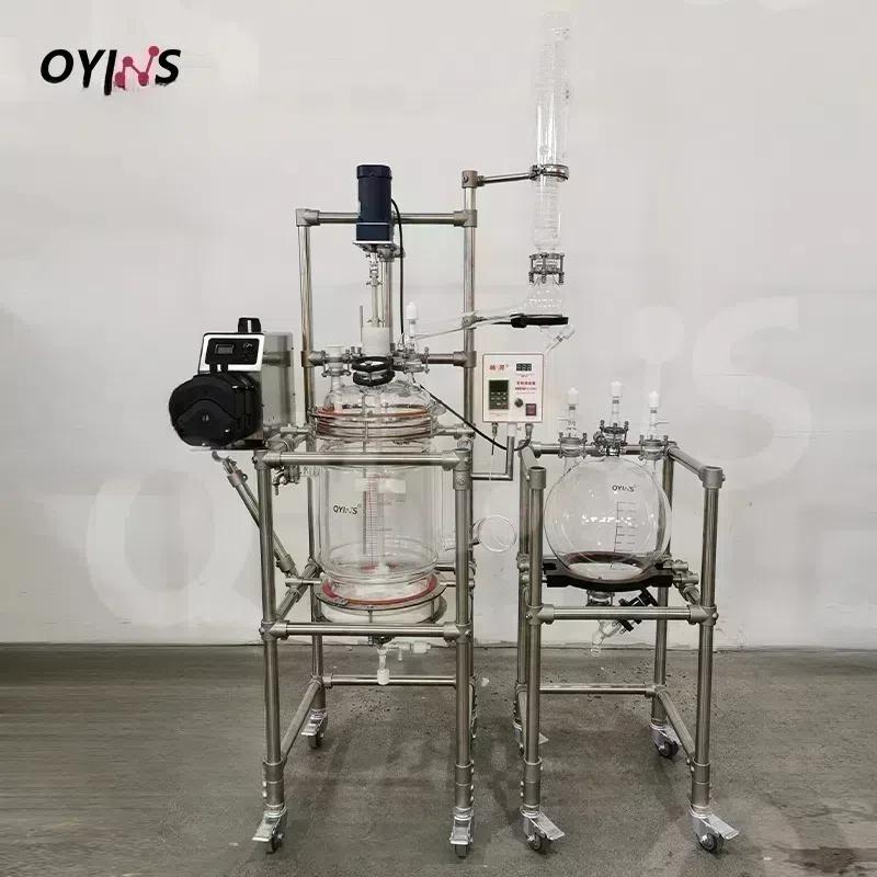 蠕动泵进料玻璃固相合成釜30L实验室过滤反应釜