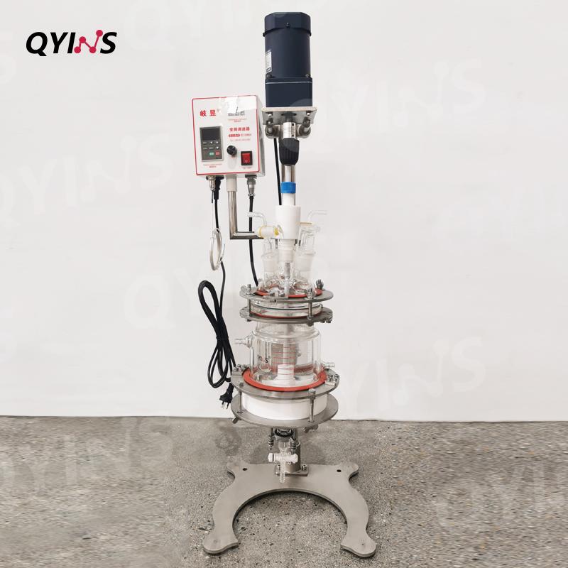 桌面型夹套全包玻璃固相合成过滤反应釜1L