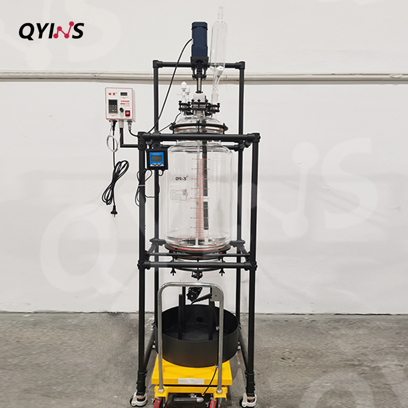 特氟龙框架100L单层玻璃固相釜QYDGF-100A