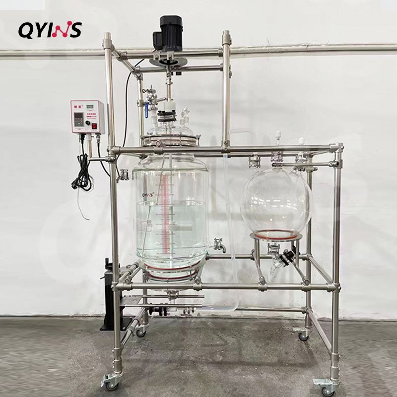 反应收集一体100L玻璃固相合成釜 QYGF-100/50L