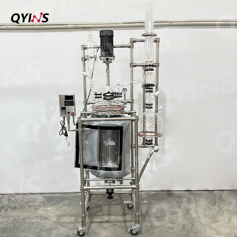 保温衣370W电机冷凝回流双层玻璃反应釜50L、100L、150L