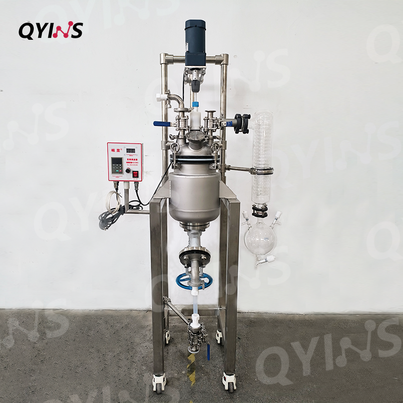 釜体内壁拋光 喷涂PFA5L双层不锈钢反应釜搅拌蒸馏